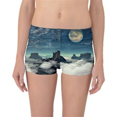 Lunar Landscape Space Mountains Boyleg Bikini Bottoms by Simbadda