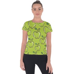 Fruit Apple Green Short Sleeve Sports Top  by HermanTelo