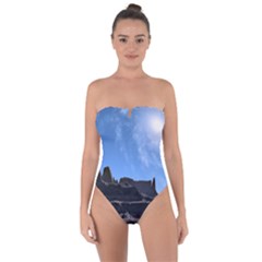 Mountains Galaxy Lake Landscape Tie Back One Piece Swimsuit by Simbadda