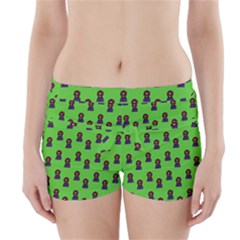 Nerdy 60s  Girl Pattern Green Boyleg Bikini Wrap Bottoms by snowwhitegirl