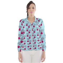 Cherries An Bats Aqua Women s Windbreaker by snowwhitegirl