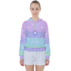 Vintage Pastel Mandala White Women s Tie Up Sweat