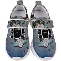 Sport, Surfboard With Flowers And Fish Kids  Velcro Strap Shoes by FantasyWorld7