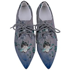 Sport, Surfboard With Flowers And Fish Women s Pointed Oxford Shoes by FantasyWorld7