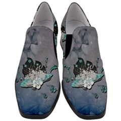 Sport, Surfboard With Flowers And Fish Women Slip On Heel Loafers by FantasyWorld7