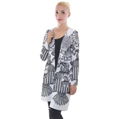 Black & White Great Seal Of The United States - Obverse  Hooded Pocket Cardigan by abbeyz71