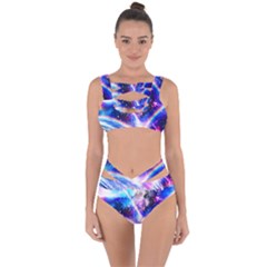 Crystal Wave Pattern Design Bandaged Up Bikini Set  by Sudhe