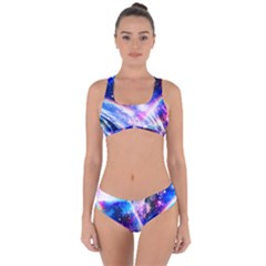 Crystal Wave Pattern Design Criss Cross Bikini Set by Sudhe