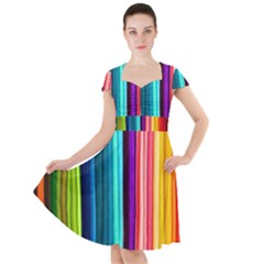 Colorful-57 Cap Sleeve Midi Dress by ArtworkByPatrick