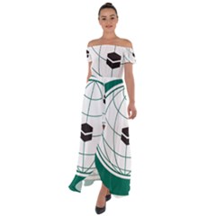 Emblem Of The Organization Of Islamic Cooperation Off Shoulder Open Front Chiffon Dress by abbeyz71