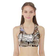 Building Architecture Columns Sports Bra With Border by Simbadda