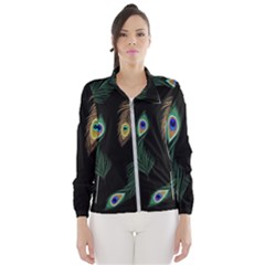 Seamless Pattern With Peacock Feather Women s Windbreaker