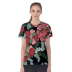 Beautiful Floral Vector Seamless Pattern Women s Cotton Tee