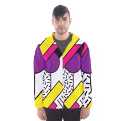 Memphis Colorful Background With Stroke Men s Hooded Windbreaker