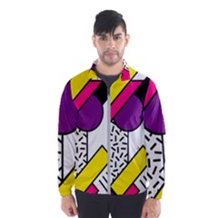 Memphis Colorful Background With Stroke Men s Windbreaker