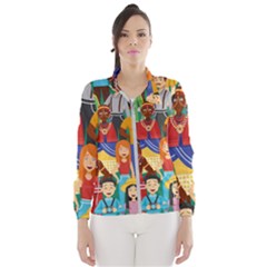 Nations Seamless Illustration Women s Windbreaker