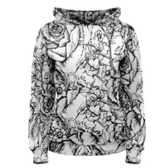 Vintage Floral Vector Seamless Pattern With Roses Women s Pullover Hoodie