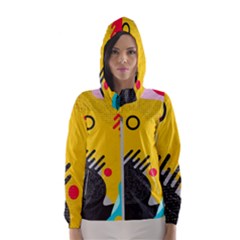 Abstract Colorful Pattern Shape Design Background Women s Hooded Windbreaker