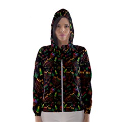 Seamless Pattern Kwanzaa With Traditional Colored Candles Women s Hooded Windbreaker