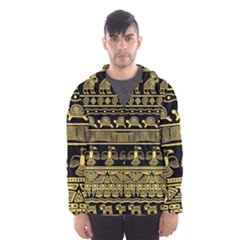 Tribal Gold Seamless Pattern With Mexican Texture Men s Hooded Windbreaker