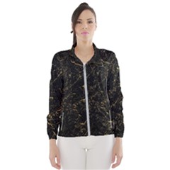 Black Marbled Surface Women s Windbreaker