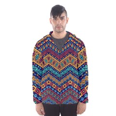 Full Color Pattern With Ethnic Ornaments Men s Hooded Windbreaker