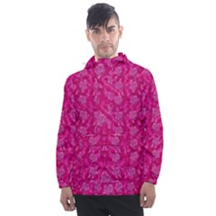 Roses And Roses A Soft Flower Bed Ornate Men s Front Pocket Pullover Windbreaker by pepitasart