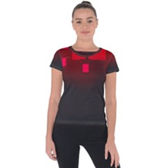 Light Neon City Buildings Sky Red Short Sleeve Sports Top 