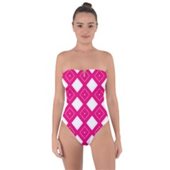 Backgrounds Pink Tie Back One Piece Swimsuit by HermanTelo
