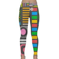 Pattern Geometric Abstract Colorful Arrows Lines Circles Triangles Classic Yoga Leggings