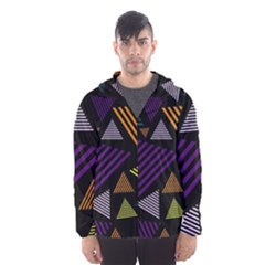 Abstract Pattern Design Various Striped Triangles Decoration Men s Hooded Windbreaker