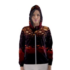 Water Drops Bubbles Macro Close Up Brown Women s Hooded Windbreaker