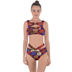 Tree Pattern Background Bandaged Up Bikini Set 