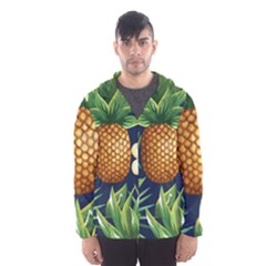 Tropical Pattern Pineapple Flowers Floral Fon Tropik Ananas Men s Hooded Windbreaker