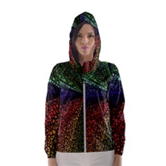 Abstract Colorful Pieces Mosaics Women s Hooded Windbreaker