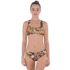 Late October Leaves 3 Criss Cross Bikini Set by bloomingvinedesign