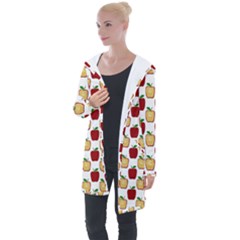 Apple Polkadots Longline Hooded Cardigan by bloomingvinedesign