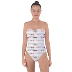 Wine Glass Pattern Tie Back One Piece Swimsuit by Alisyart