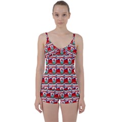 Flag Bermuda Tie Front Two Piece Tankini by ArtworkByPatrick