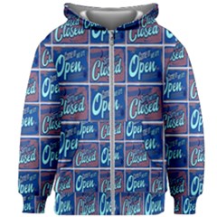 Open-closed-1 Kids  Zipper Hoodie Without Drawstring