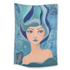 Blue Girl Large Tapestry by CKArtCreations