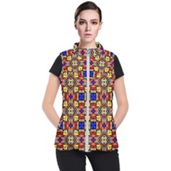 Stained Glass Pattern Texture Women s Puffer Vest by Simbadda