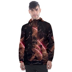 Light Night Dark Sparkler Firework Darkness Bonfire Celebrate Thanksgiving Screenshot Special Effect Men s Front Pocket Pullover Windbreaker by Vaneshart