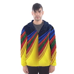 Abstract Spiral Wave Line Color Colorful Yellow Paper Still Life Circle Font Illustration Design Men s Hooded Windbreaker