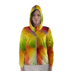 Abstract Sunlight Flower Reflection Color Macro Floating Yellow Circle Macro Photography Spheres Oil Women s Hooded Windbreaker