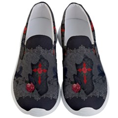 The Crows With Cross Men s Lightweight Slip Ons by FantasyWorld7