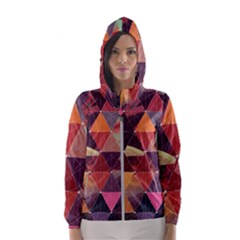Geometric Pattern Art Women s Hooded Windbreaker