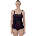 Mandala Fractal Pattern Twist Front Tankini Set View1