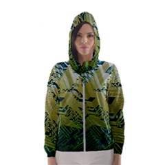 Laptop Computer Technology Leaf Line Green Biology Communication Electronics Illustration Informatio Women s Hooded Windbreaker