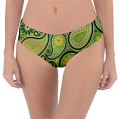 Texture Leaf Pattern Line Green Color Colorful Yellow Circle Ornament Font Art Illustration Design  Reversible Classic Bikini Bottoms by Vaneshart